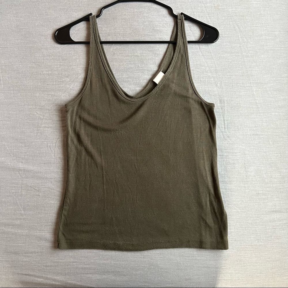 green tank top